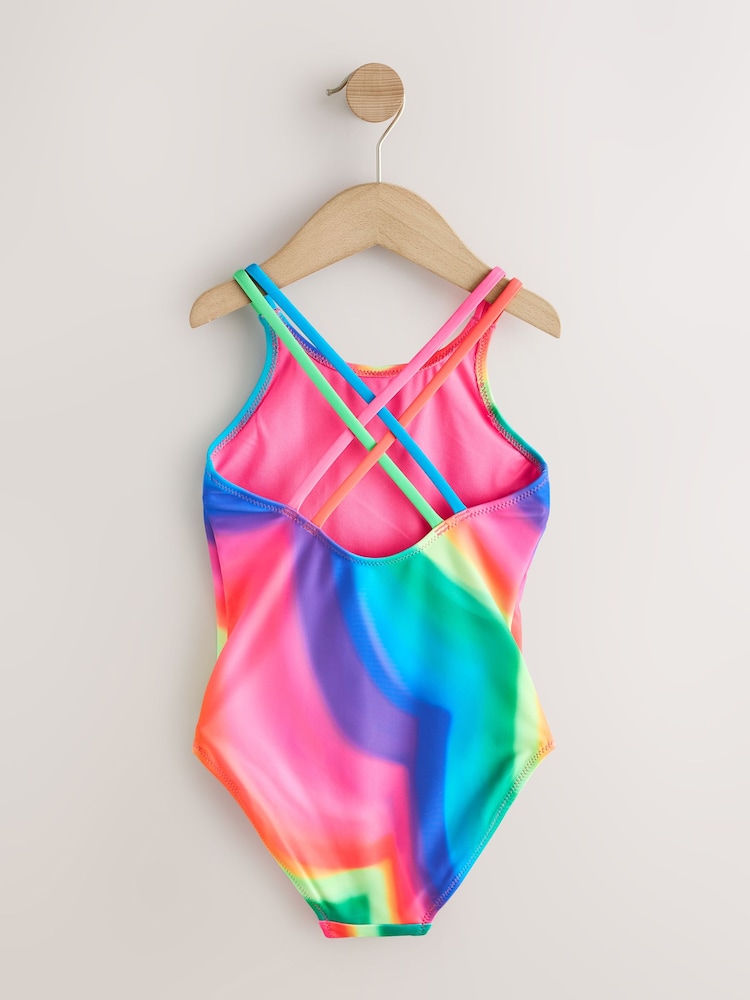 Bright Rainbow Double Strap Swimsuit (3-16yrs) - Image 2 of 4 Bright Rainbow Double Strap Swimsuit (3-16yrs) - Image 2 of 4