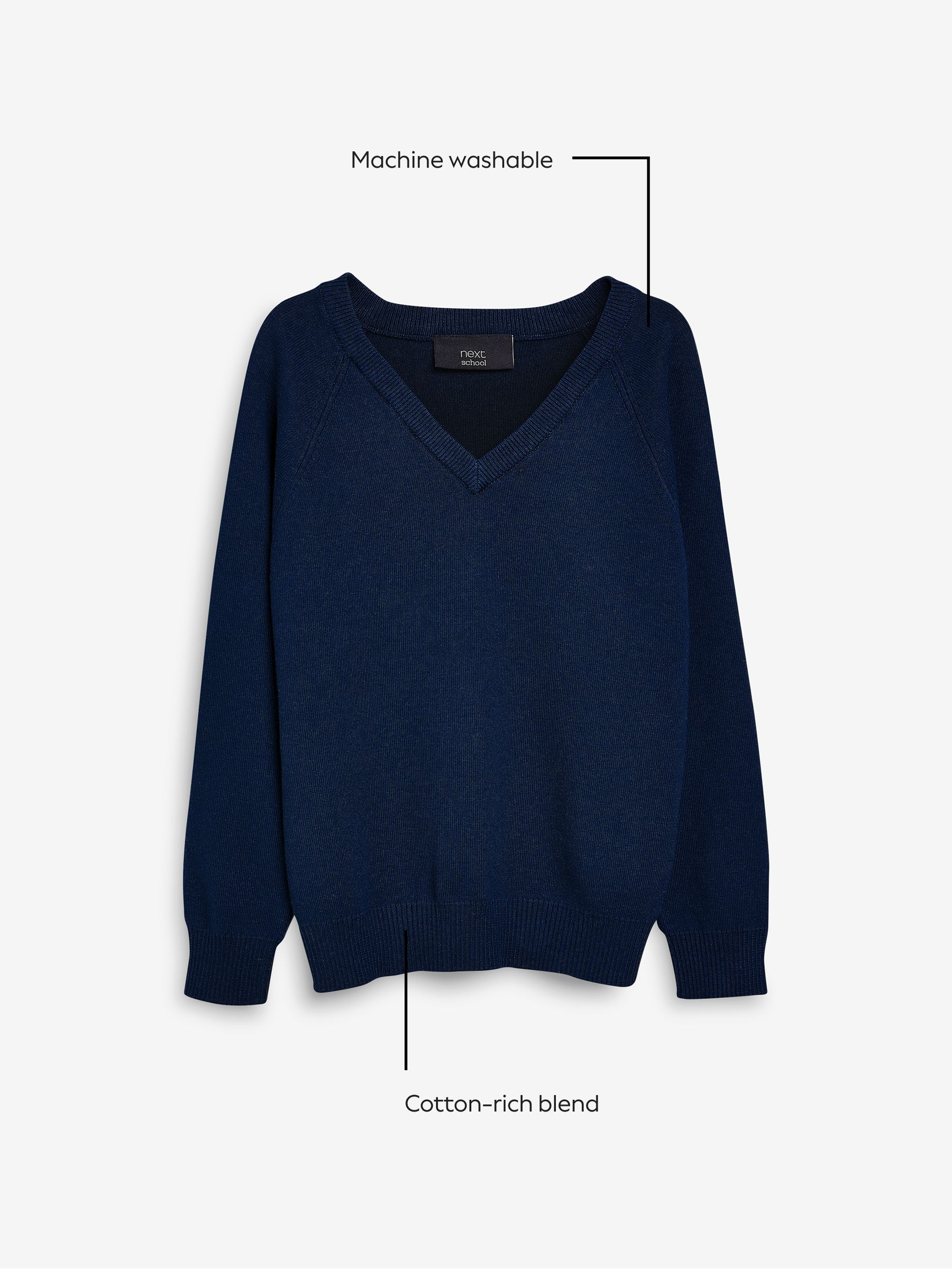Buy Navy Blue Knitted V-Neck School Jumper (3-16yrs) from Next USA