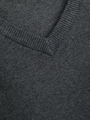 Charcoal Grey Knitted V-Neck School Jumper (3-16yrs) - Image 9 of 9