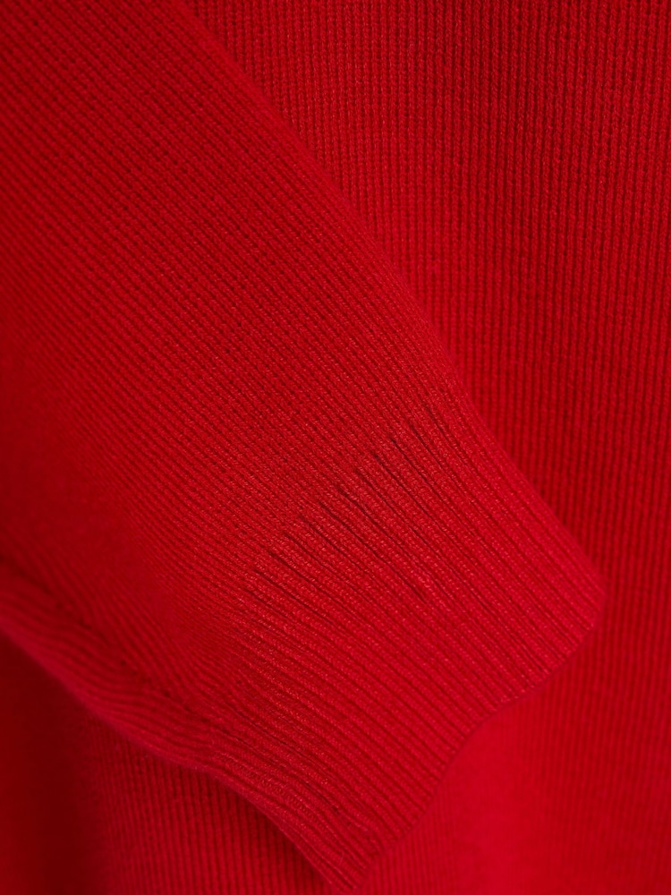 Red Knitted V-Neck School Jumper (3-16yrs) - Image 5 of 7