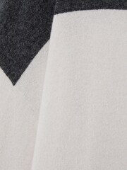 Reiss Charcoal/Ivory Alex Wool Blend Striped Hoodie - Image 7 of 7