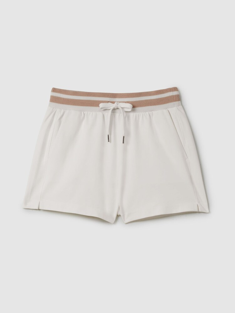 Reiss Navy Lexi Striped Drawstring Waistband Shorts - Image 2 of 6 Reiss Navy Lexi Striped Drawstring Waistband Shorts - Image 2 of 6