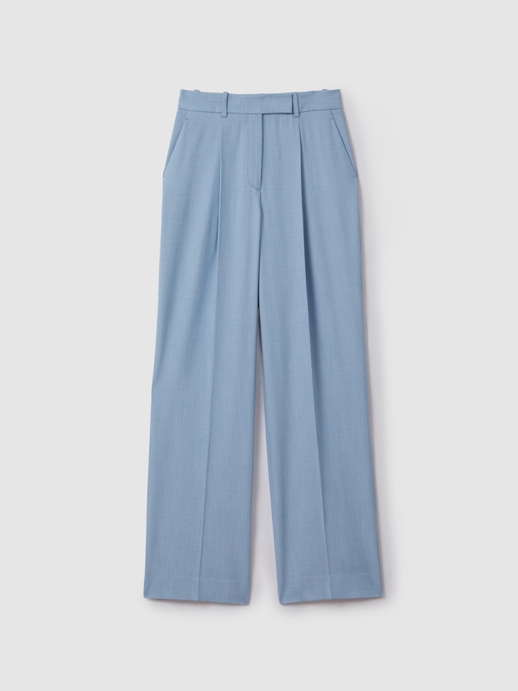 Reiss Blue June Wide Leg Suit Trousers with TENCEL™ Fibers - Image 2 of 5