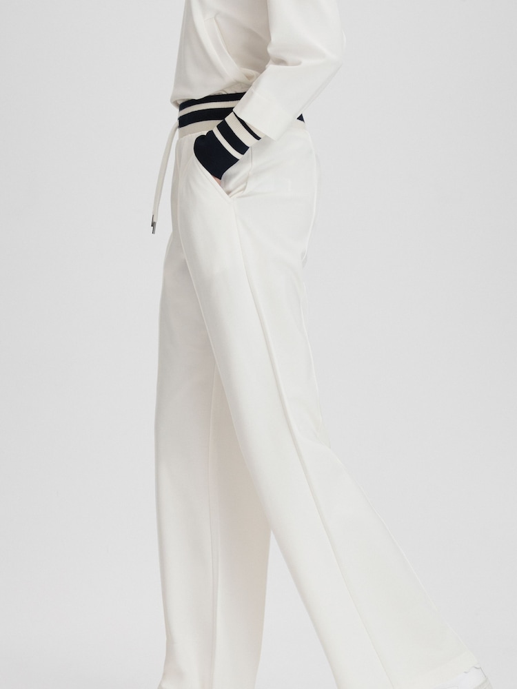 Reiss Navy/Ivory Lexi Striped Drawstring Waistband Joggers - Image 1 of 6
