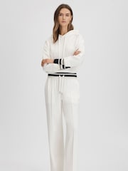 Reiss Navy/Ivory Lexi Striped Drawstring Waistband Joggers - Image 3 of 6