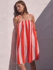 Rot/Pink gestreift - Bandeau-Minikleid - Bild 1 von 7