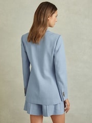 Reiss Blue June Double Breasted Suit Blazer with TENCEL™ Fibers - Image 5 of 6