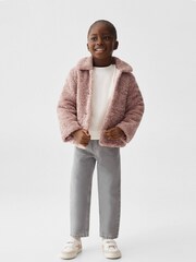 Mango Pink Faux Shearling Coat - Image 1 of 6