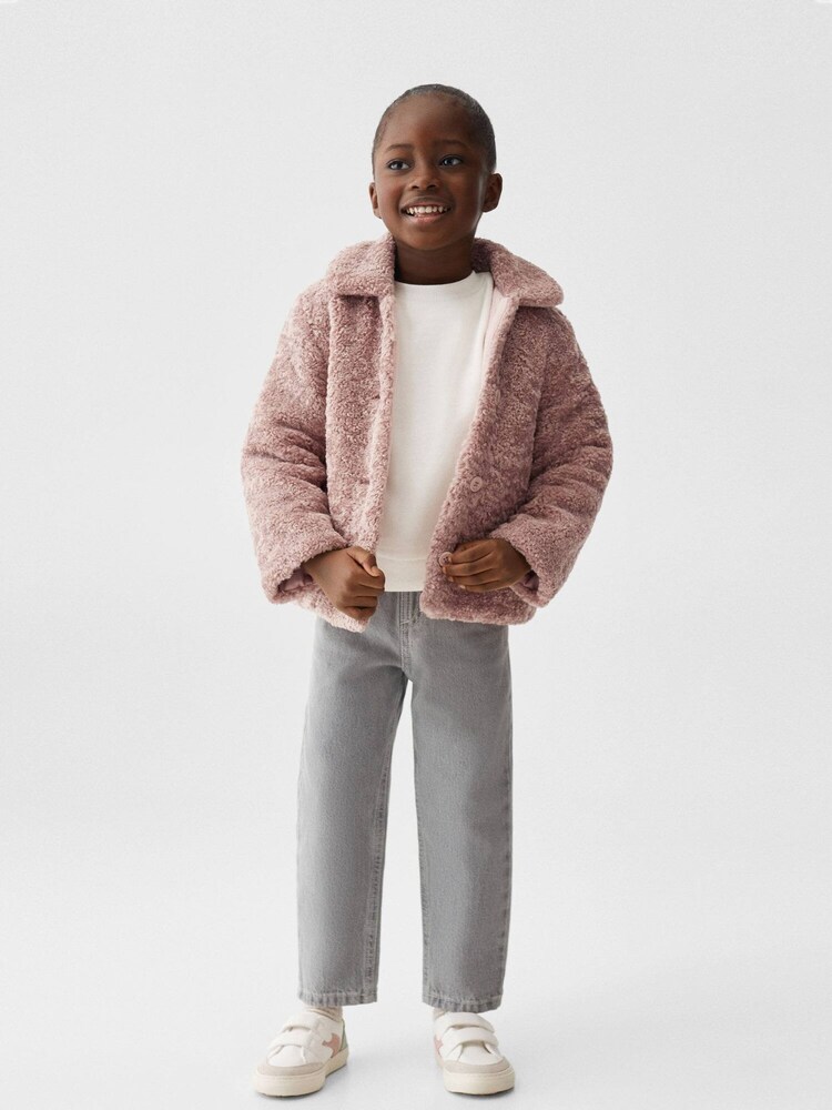 Mango Pink Faux Shearling Coat - Image 1 of 6