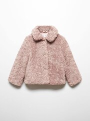 Mango Pink Faux Shearling Coat - Image 4 of 6