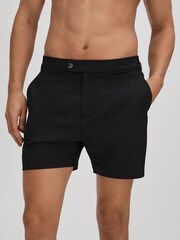 Reiss Black Sun Side Adjuster Swim Shorts - Image 1 of 6