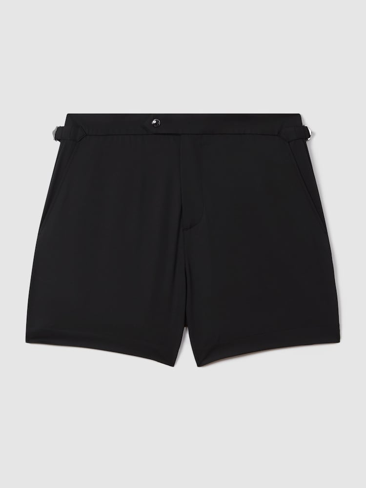 Reiss Black Sun Side Adjuster Swim Shorts - Image 2 of 6 Reiss Black Sun Side Adjuster Swim Shorts - Image 2 of 6