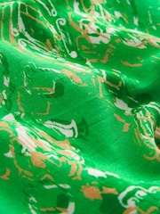 Myleene Klass Green Aztec Scallop Co-ord Shorts With Linen - Image 3 of 3