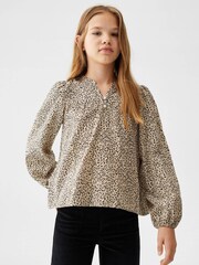 Mango Nude Girls Cotton Blend Long Sleeved Top - Image 1 of 6