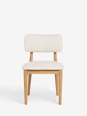 Set of 2 Smart Boucle Oyster Light Natural Wrenley Light Wood Leg Dining Chairs - Image 3 of 9