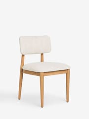Set of 2 Smart Boucle Oyster Light Natural Wrenley Light Wood Leg Dining Chairs - Image 5 of 9