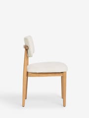 Set of 2 Smart Boucle Oyster Light Natural Wrenley Light Wood Leg Dining Chairs - Image 6 of 9