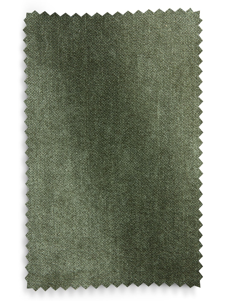 Set of 2 Relaxed Chenille Dark Green Wrenley Dark Wood Leg Dining Chairs - Image 9 of 9