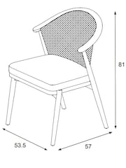Tweedy Plain Light Natural Reuben Dining Chair - Image 4 of 8