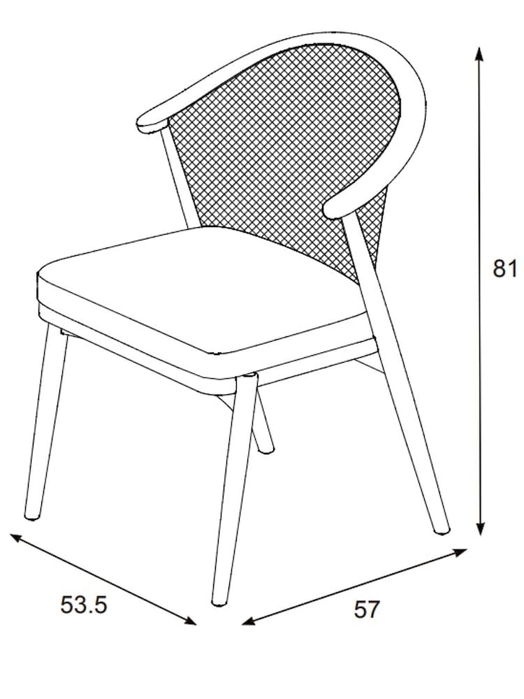 Tweedy Plain Light Natural Reuben Dining Chair - Image 9 of 9