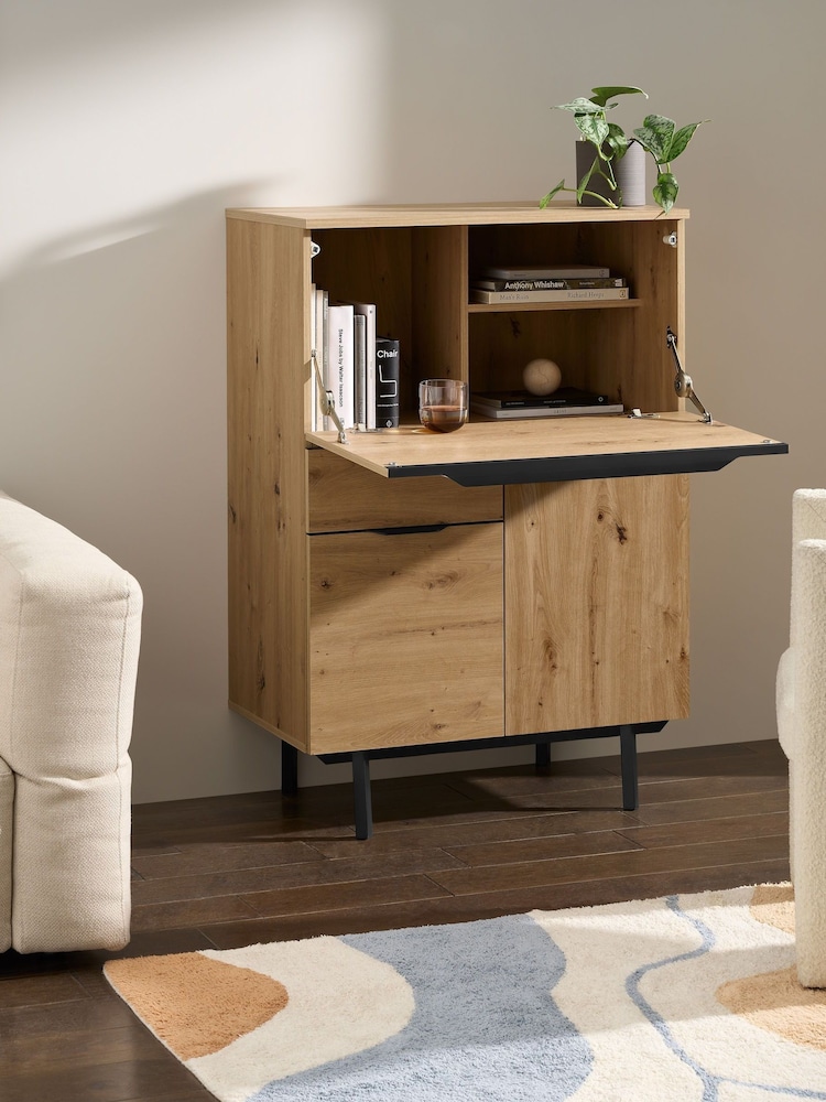 MADE.COM Distressed Oak Effect Damien Bureau Desk - Image 1 of 4