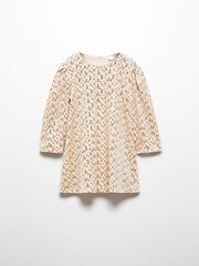 Mango Gold Sequin Appliqué Dress - Image 1 of 3