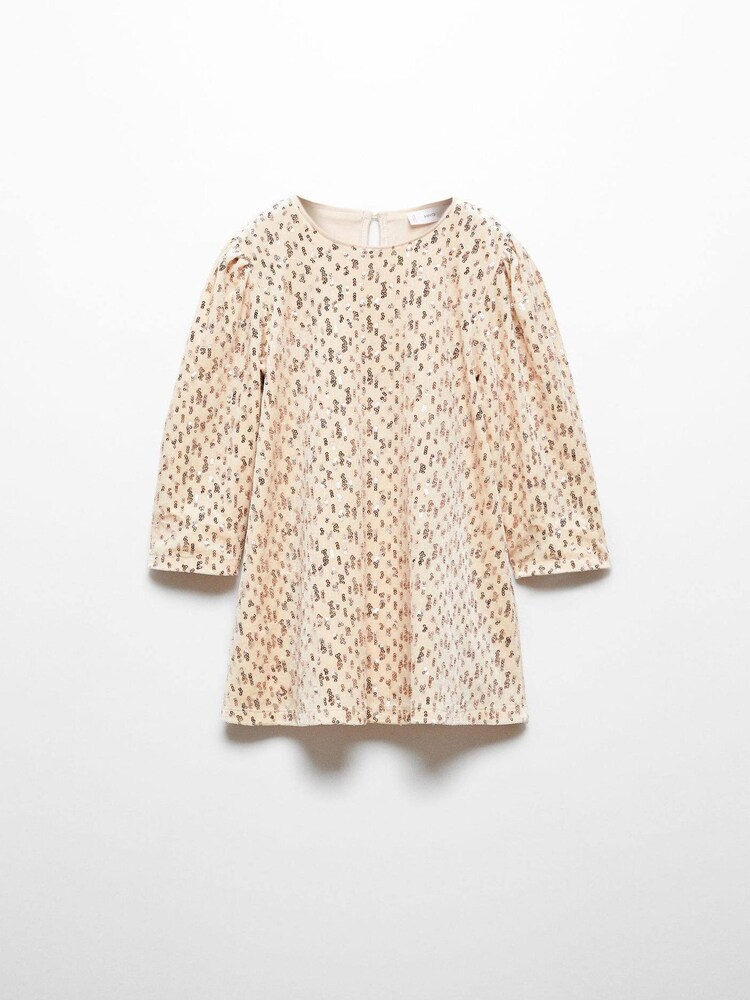 Mango Gold Sequin Appliqué Dress - Image 1 of 3