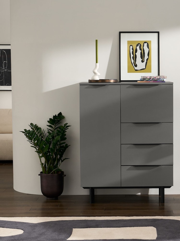 MADE.COM Graphite Grey Damien Highboard - Image 1 of 4