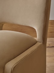 Soft Velvet Camel N. Premium Raya Dining Chair - Image 4 of 12