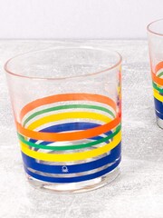 Benetton Set of 4 Multi Water Tumblers Set of 4 Tall Tumbler Glasses - Image 4 of 5