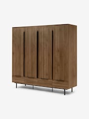 MADE.COM Walnut Effect Damien 4 Door, 4 Drawer Wardrobe - Image 1 of 2