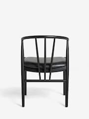 Set of 2 Distressed Faux Leather Black Stockholm Black Leg Dining Chairs - Image 8 of 10
