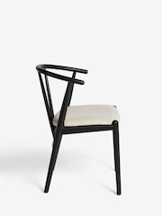 Set of 2 Soft Linen Look Light Natural Stockholm Black Leg Dining Chairs - Image 6 of 9