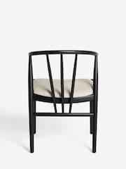 Set of 2 Soft Linen Look Light Natural Stockholm Black Leg Dining Chairs - Image 7 of 9