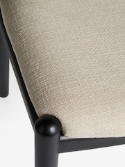 Set of 2 Soft Linen Look Light Natural Stockholm Black Leg Dining Chairs - Image 8 of 9