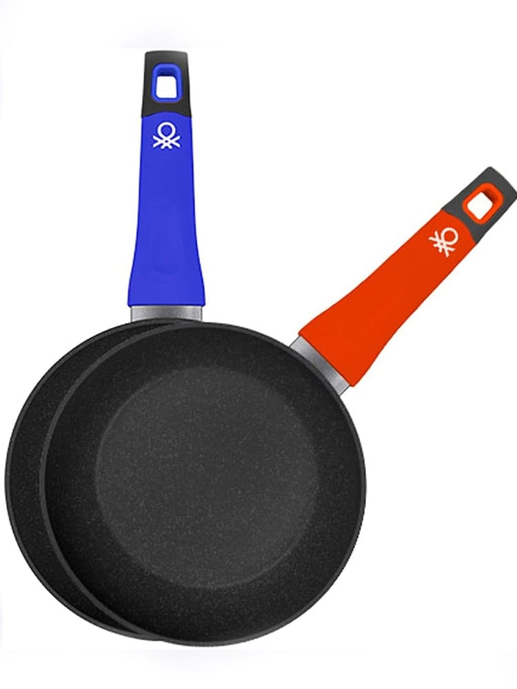 Benetton Set of 2 Red/Blue Frying Pans 20CM & 24CM - Image 1 of 3
