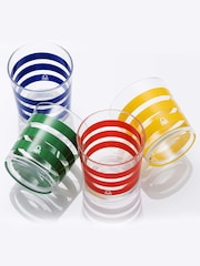 Benetton Set of 4 Multi Bright Water Tumblers Set of 4 Tall Tumbler Glasses - Image 1 of 4
