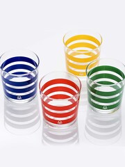 Benetton Set of 4 Multi Bright Water Tumblers Set of 4 Tall Tumbler Glasses - Image 2 of 4
