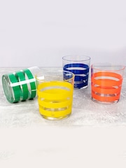 Benetton Set of 4 Multi Bright Water Tumblers Set of 4 Tall Tumbler Glasses - Image 3 of 4