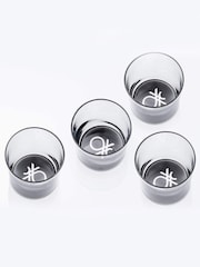 Benetton Set of 4 Black/White Water Tumblers Set of 4 Tall Tumbler Glasses - Image 1 of 5