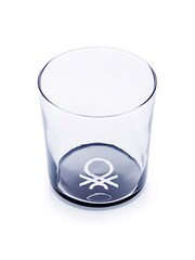 Benetton Set of 4 Black/White Water Tumblers Set of 4 Tall Tumbler Glasses - Image 2 of 5
