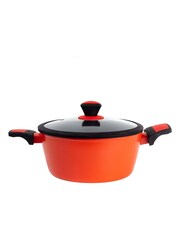 Benetton Red Forged Aluminium 28CM Saucepan With Lid - Image 1 of 5