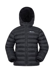 Mountain Warehouse Black Kids Seasons Water Resistant Faux Fur Lined Padded Jacket - Image 1 of 6