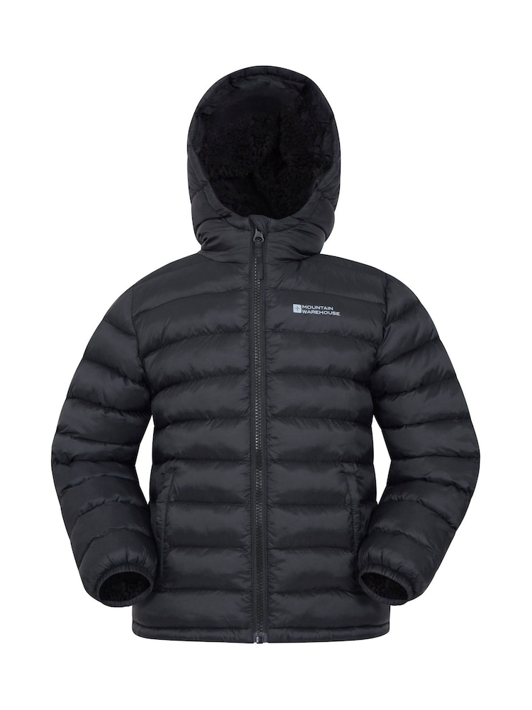 Mountain Warehouse Black Kids Seasons Water Resistant Faux Fur Lined Padded Jacket - Image 1 of 6
