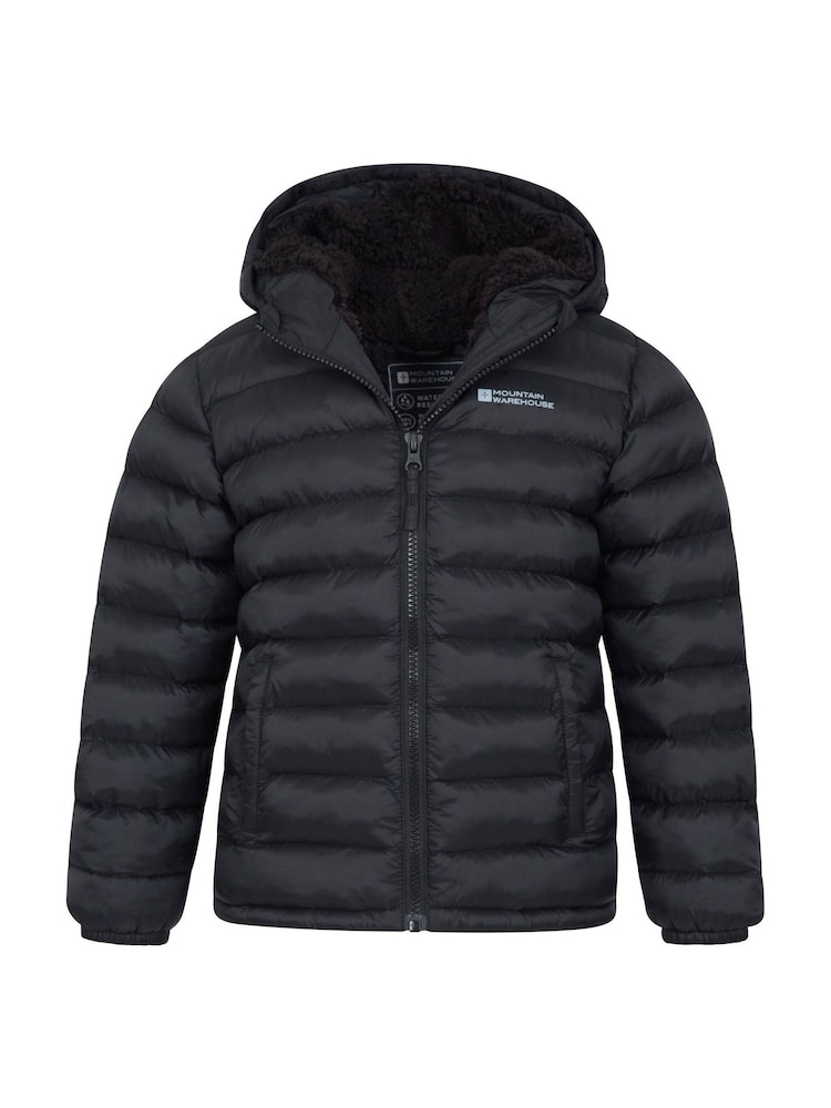 Mountain Warehouse Black Kids Seasons Water Resistant Faux Fur Lined Padded Jacket - Image 2 of 6