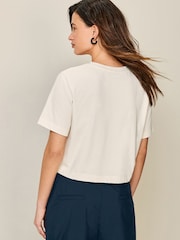 White Graphic Heavyweight Short Sleeve Crew Neck T-Shirt - Image 3 of 6