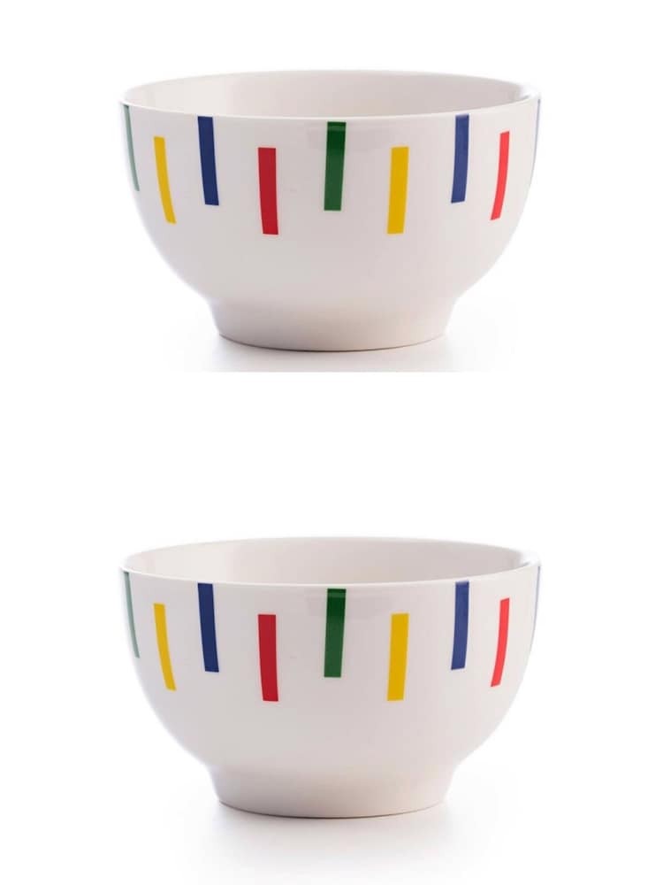 Benetton Set of 2 Multi Porcelain Breakfast Bowls - Image 1 of 3