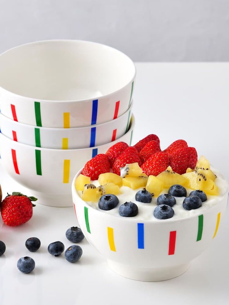 Benetton Set of 2 Multi Porcelain Breakfast Bowls - Image 3 of 3