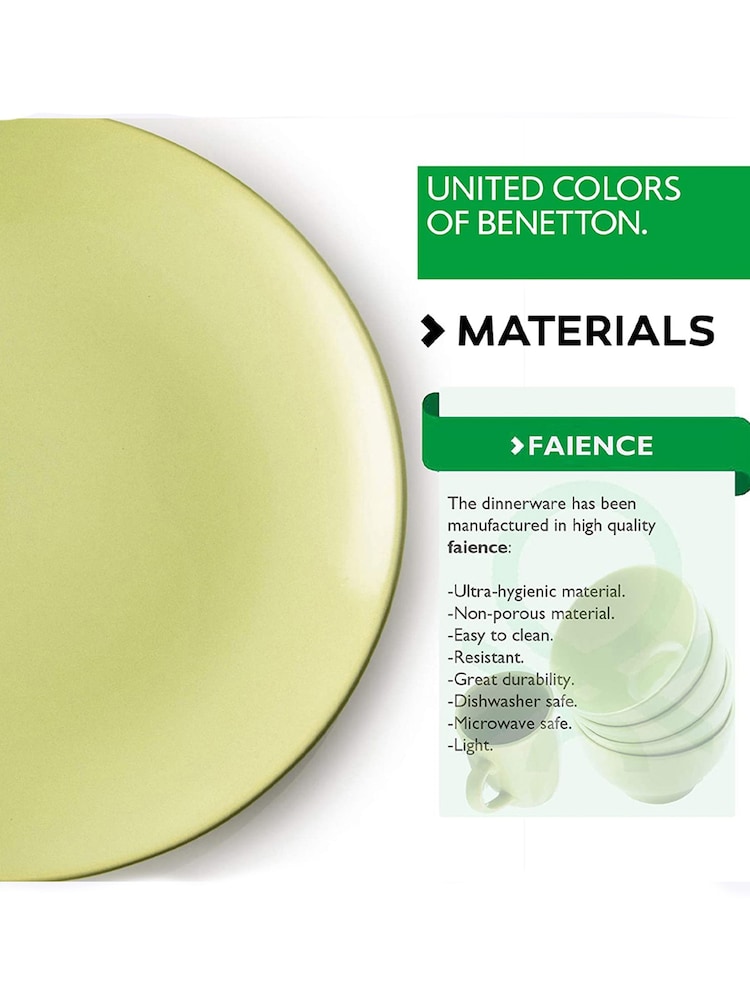 Benetton Green Dinnerware Set 18 Piece Set - Image 4 of 4