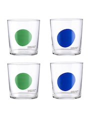 Benetton Set of 4 Blue/Green Water Tumblers Set of 4 Tall Tumbler Glasses - Image 1 of 4